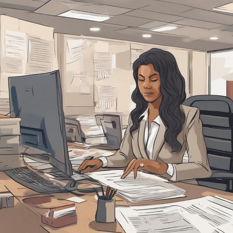 Chuyên viên nhân sự đang làm việc tại văn phòng