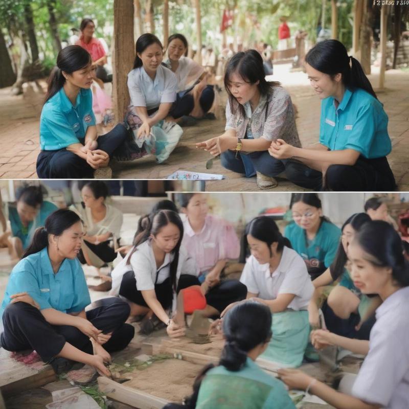 Sinh viên Học viện Phụ nữ tham gia hoạt động công tác xã hội