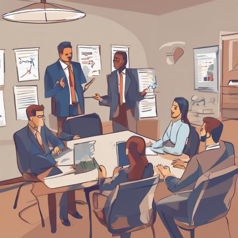 Quản lý bán hàng đang họp với đội ngũ