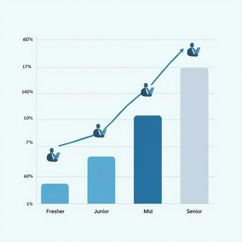 Biểu đồ minh họa sự tăng trưởng nhu cầu nhân lực và mức lương trung bình trong ngành tin học tại Việt Nam