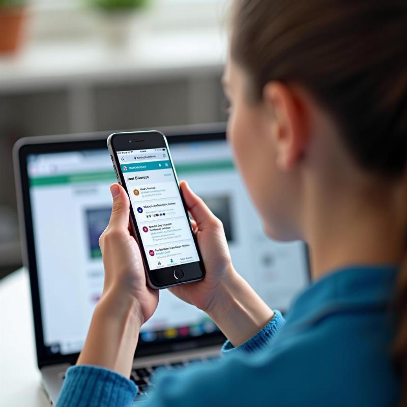 Người lao động kỹ thuật xét nghiệm y học xem tin tuyển dụng trên máy tính hoặc điện thoại