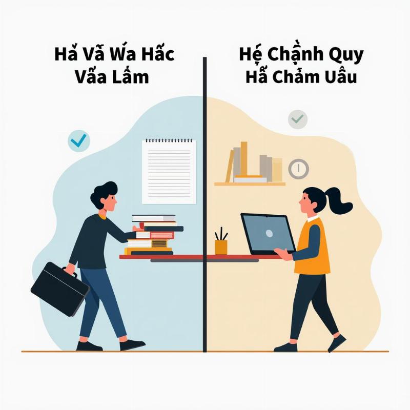 Hinh anh so sanh he vua hoc vua lam va he chinh quy trong dao tao