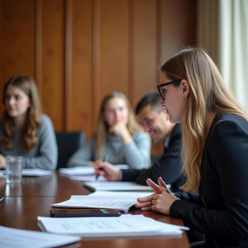 Sinh viên thực tập hoặc tham gia hoạt động hướng tới sự nghiệp công chức