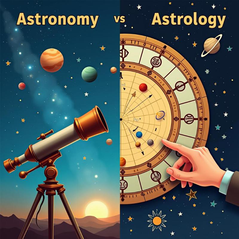 Phân biệt chiêm tinh học và thiên văn học, hai lĩnh vực khác nhau.