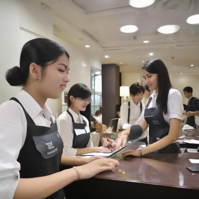 Sinh viên FPT thực hành các kỹ năng quản trị khách sạn, du lịch, lữ hành.