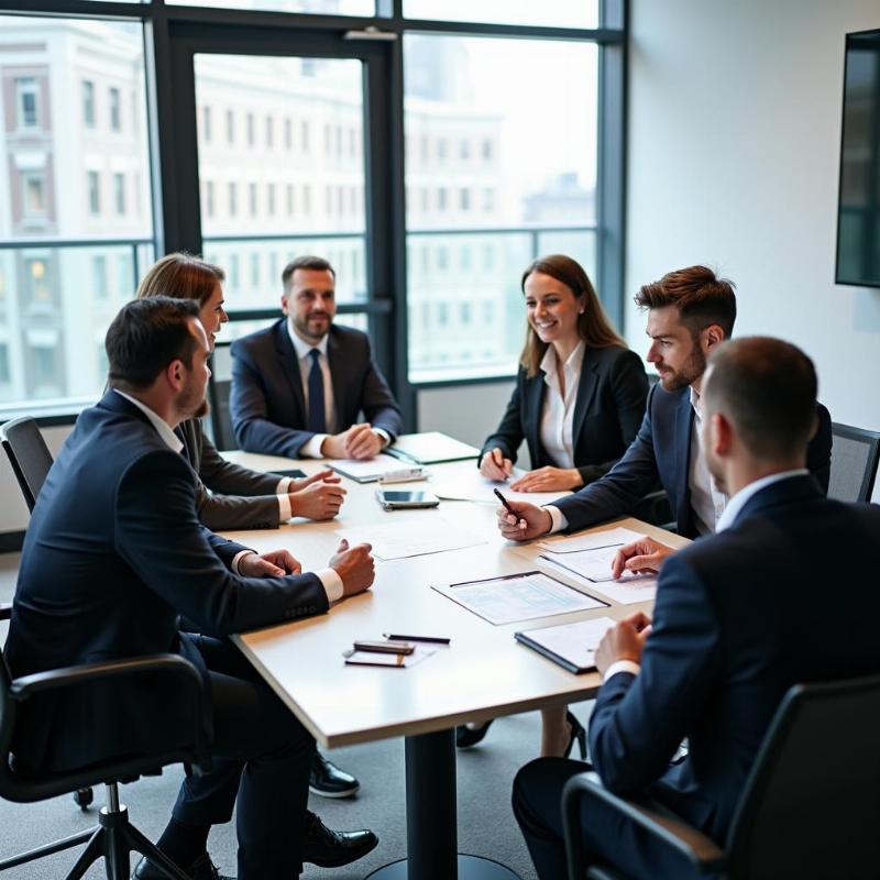 Các vị trí quản lý cấp cao trong ngành khách sạn đang họp hoặc làm việc