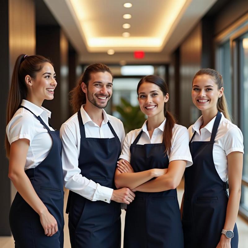 Nhân viên trong các bộ phận vận hành khách sạn như lễ tân, nhà hàng, buồng phòng